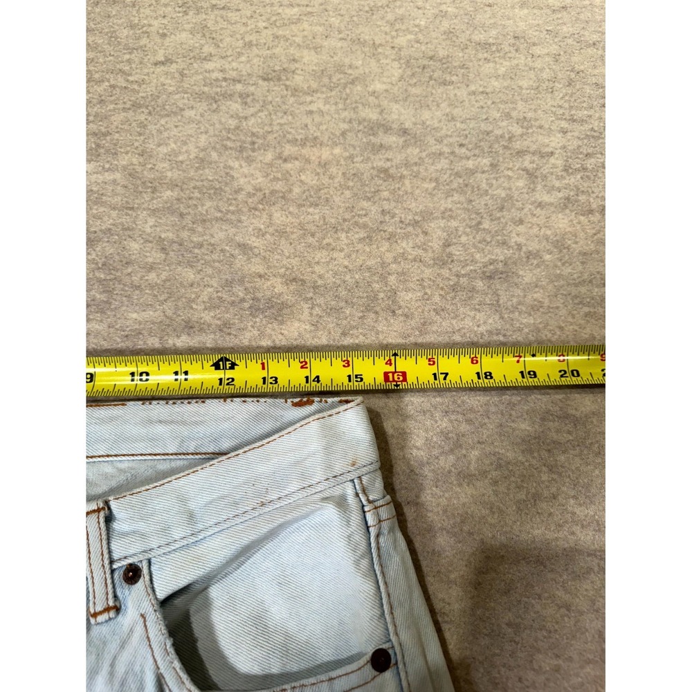 Levis 501 Jeans Mens 30x31 Blue Denim Logo Mid Rise Straight Leg Button Fly - Picture 11 of 16
